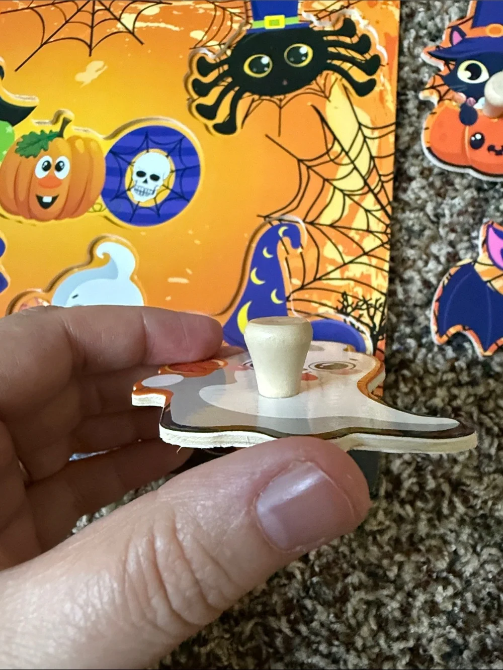 Halloween Puzzle Play Set for Kids - Purple & Orange